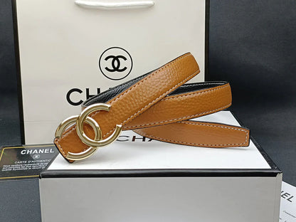 8 Colors   double C multi-color lychee leather belt