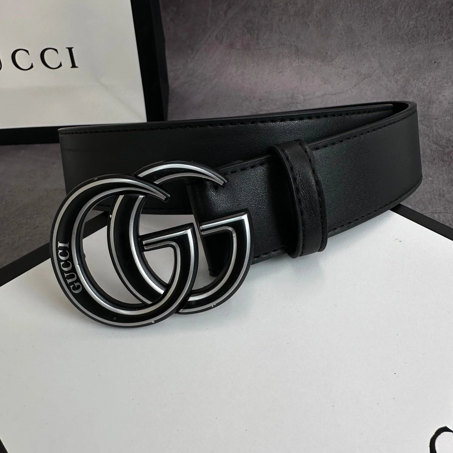 2 Colors printed letter leather belt