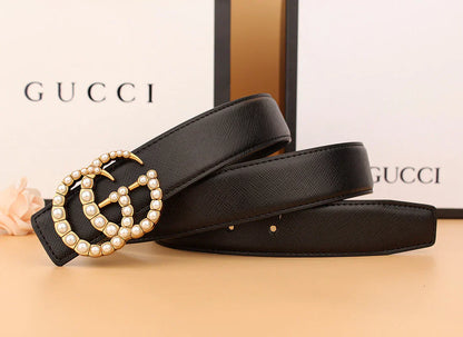 2 styles of   double G pearl belt