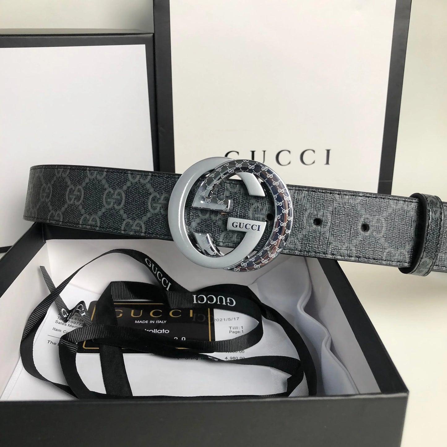 3 Colors printed letter leather belt