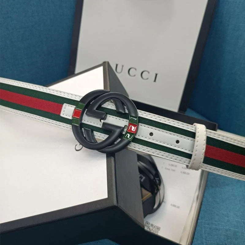 3 Colors Double G Stripe Leather Belt