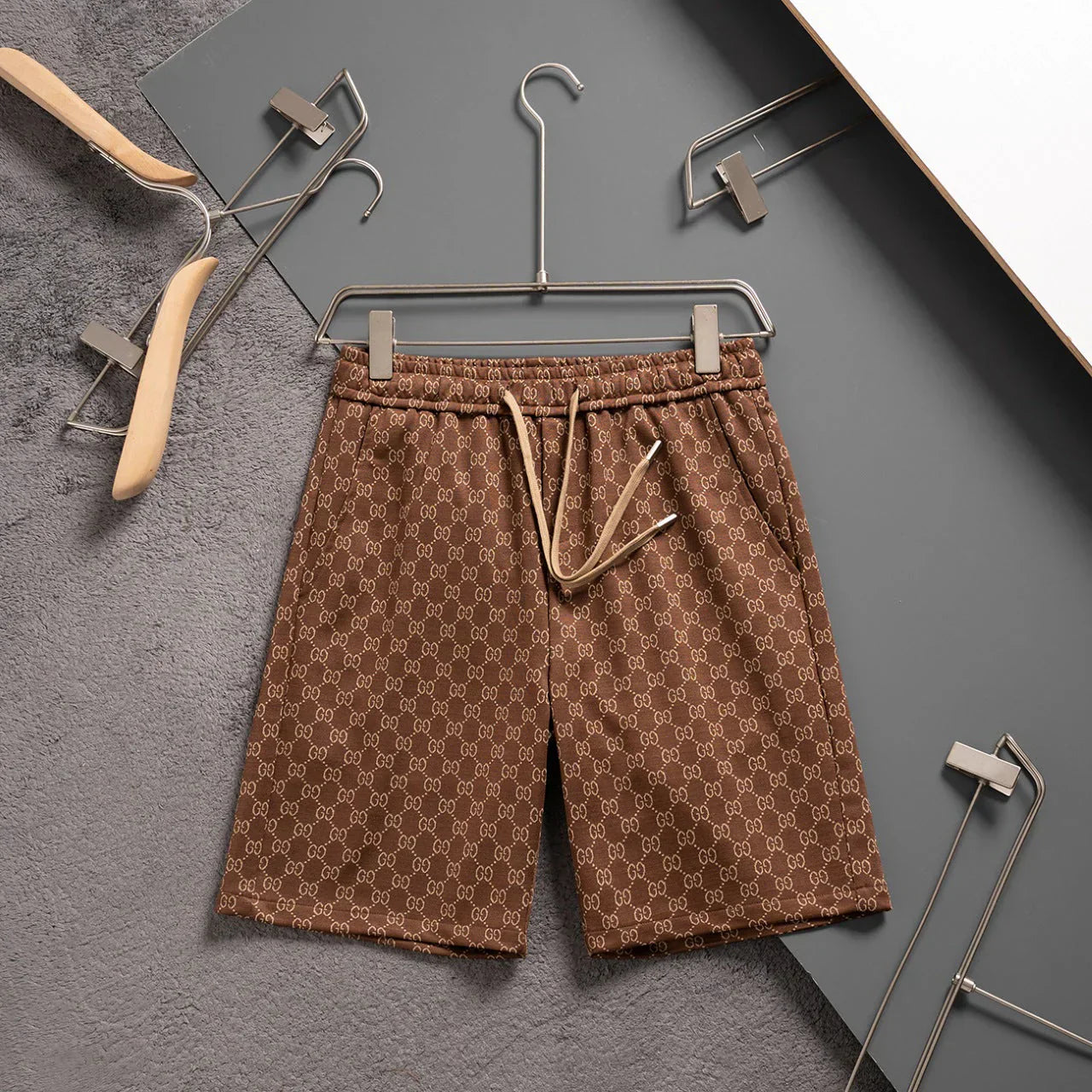250224 New high quality jacquard knit stretch shorts
