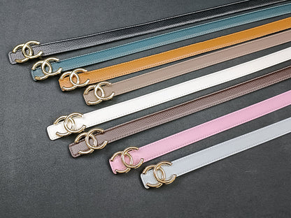 8 Colors   double C multi-color lychee leather belt