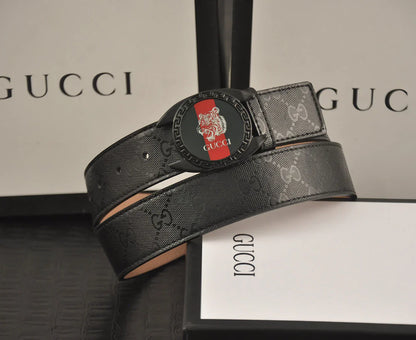 2 Colors printed letter leather belt