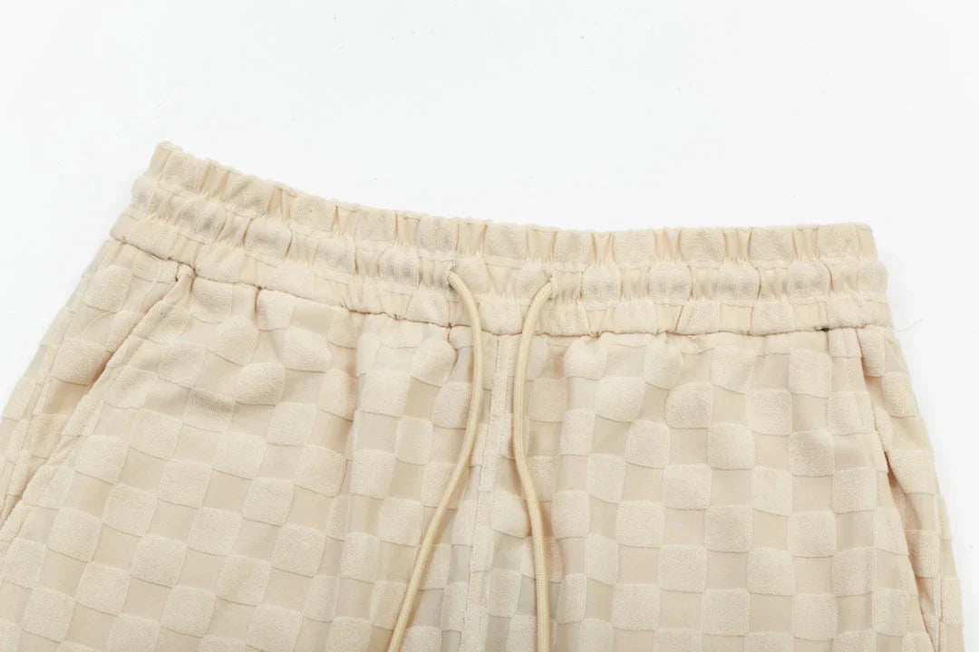 1211 New plaid jacquard towel shorts