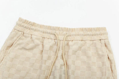 1211 New plaid jacquard towel shorts