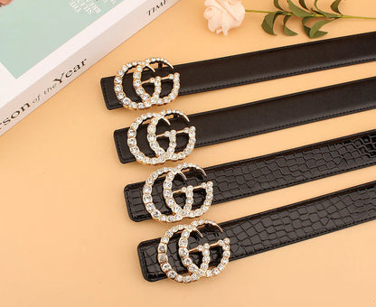 2 Styles   Double G Rhinestone Belt