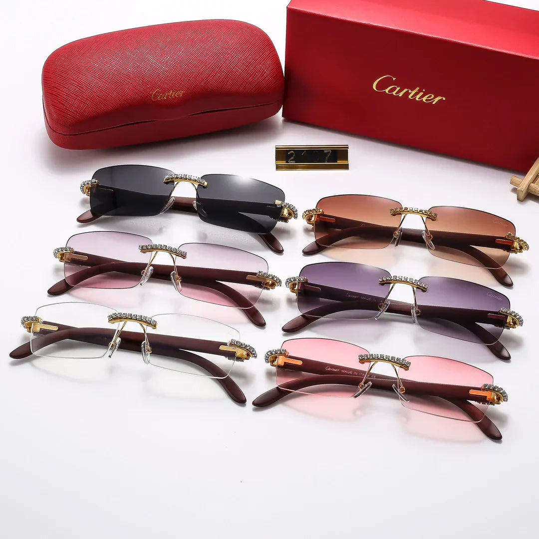 6 Colors Diamond Fashion Frameless Sunglasses 2107