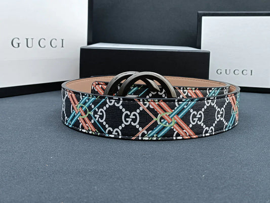 3 Colors double G stripe calico belt