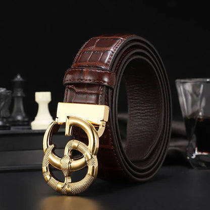 3 Colors printed letter leather belt