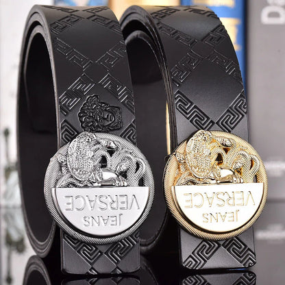 2 Colors printed letter leather belt