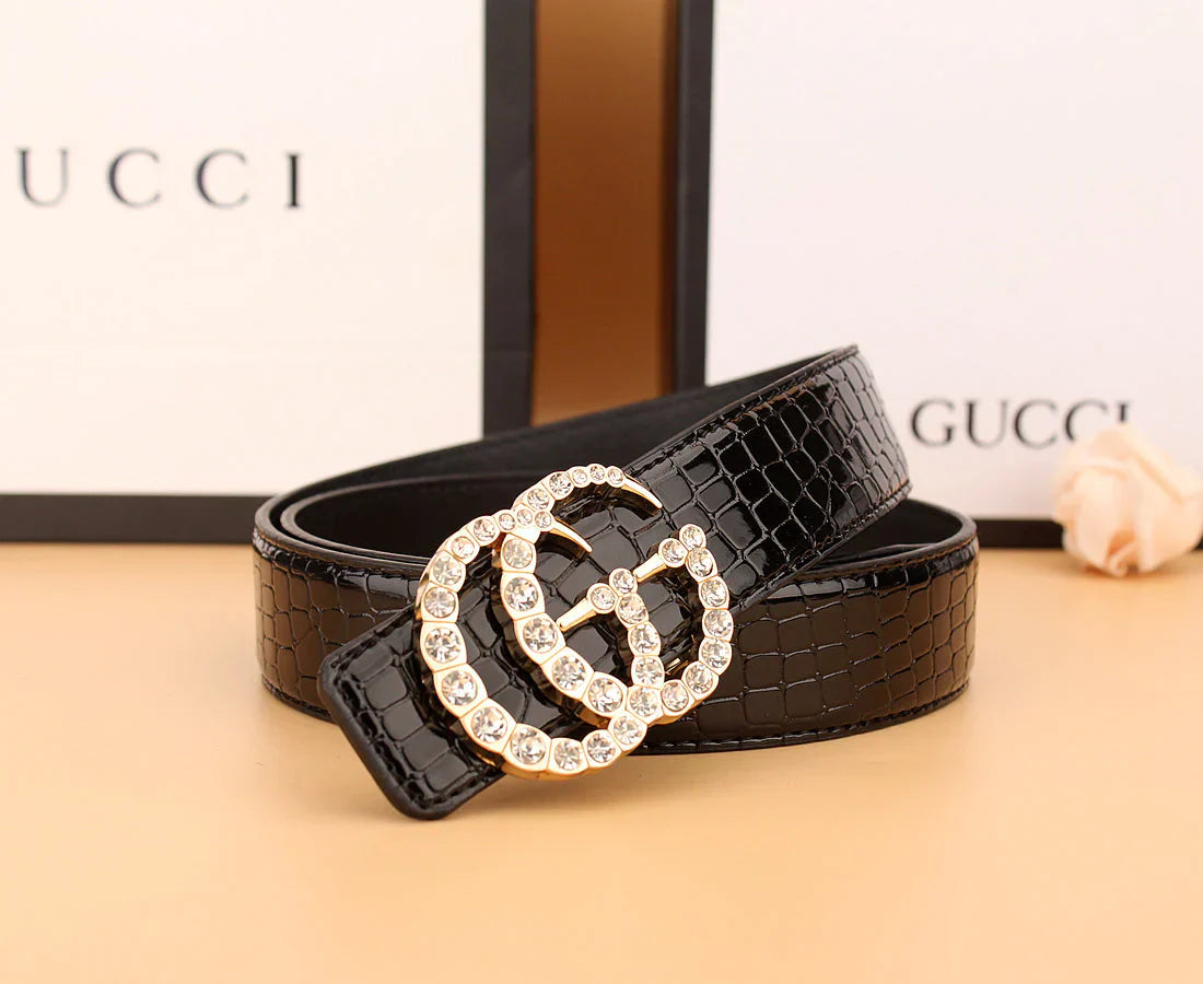 2 Styles   Double G Rhinestone Belt