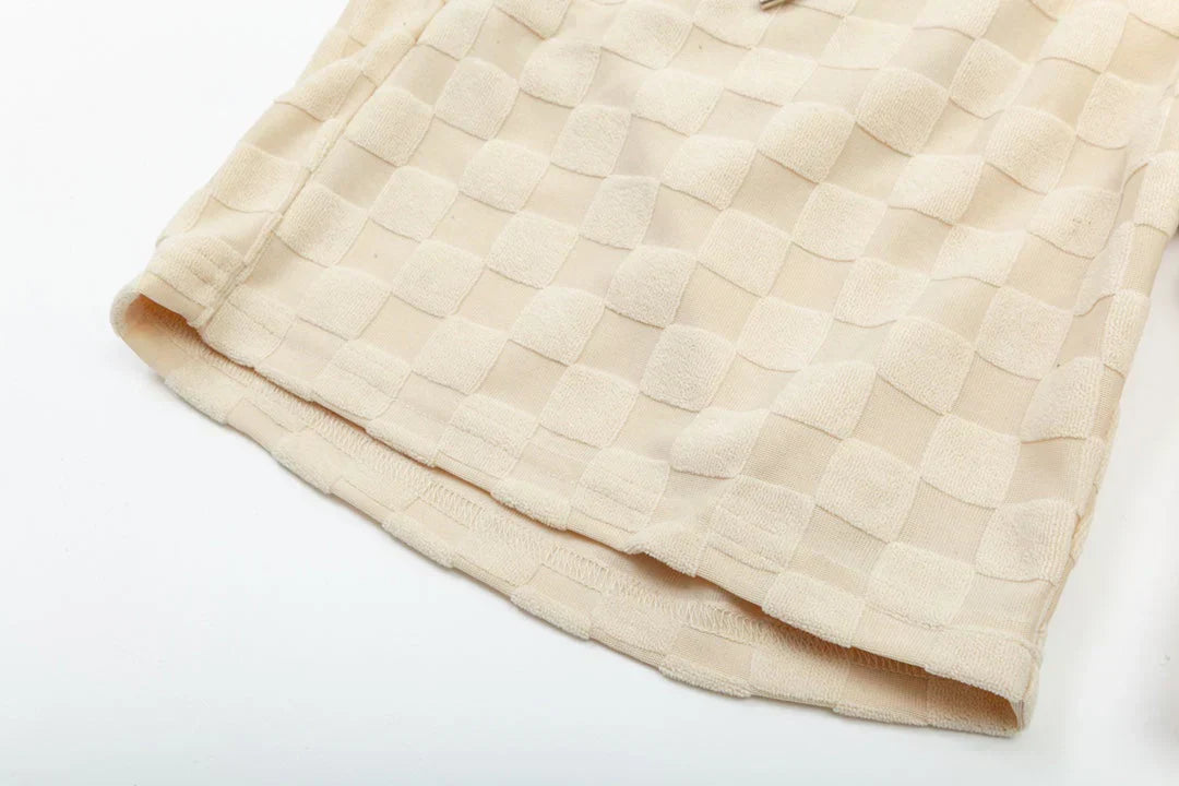 1211 New plaid jacquard towel shorts