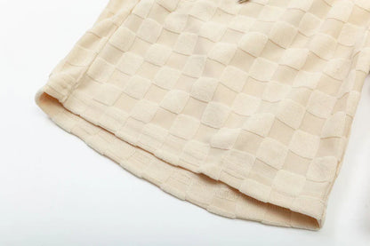 1211 New plaid jacquard towel shorts