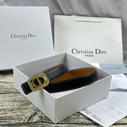 6 Colors   rhinestone CD lychee pattern double-sided belt