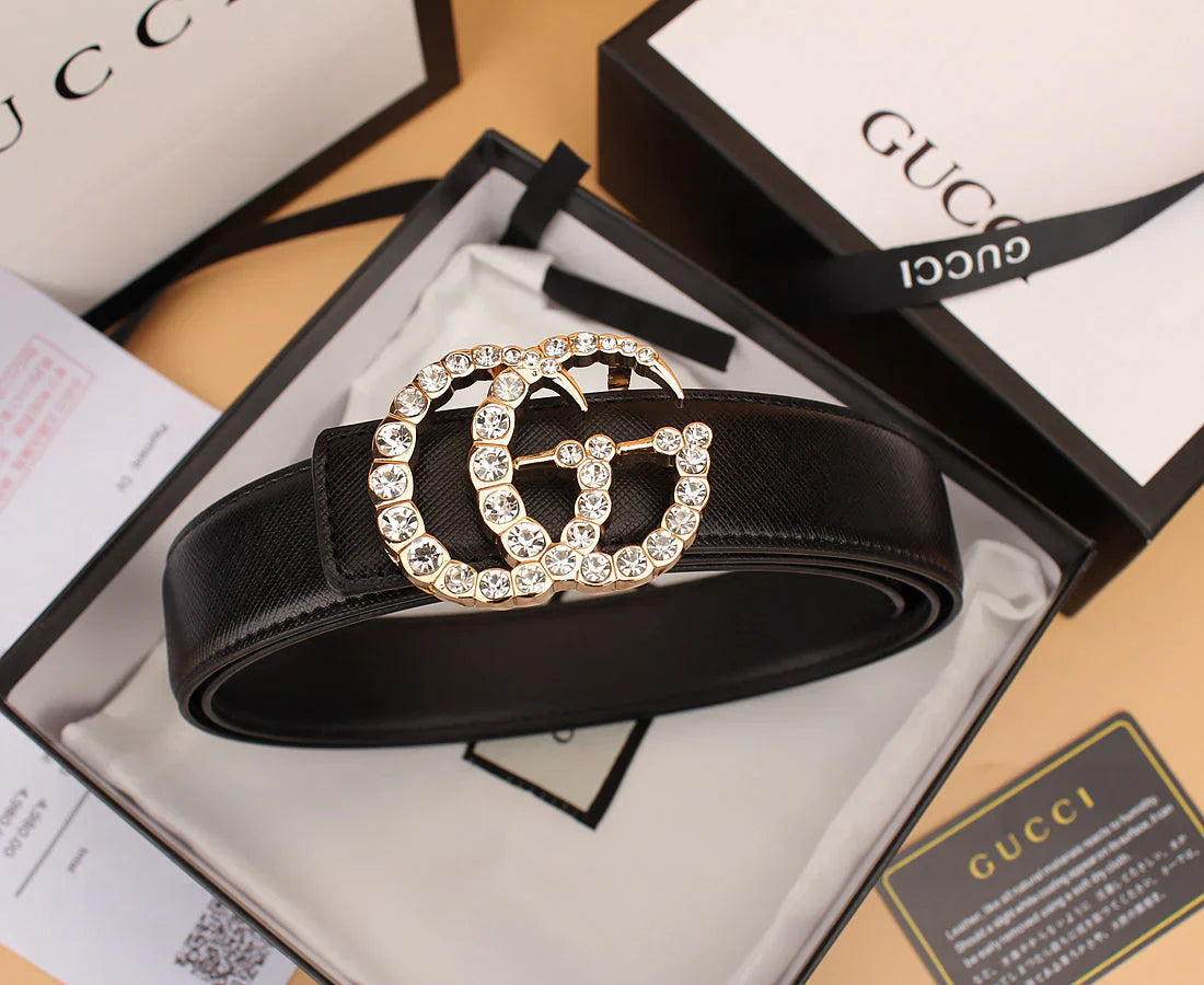 2 Styles   Double G Rhinestone Belt