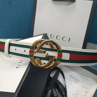 3 Colors Double G Stripe Leather Belt