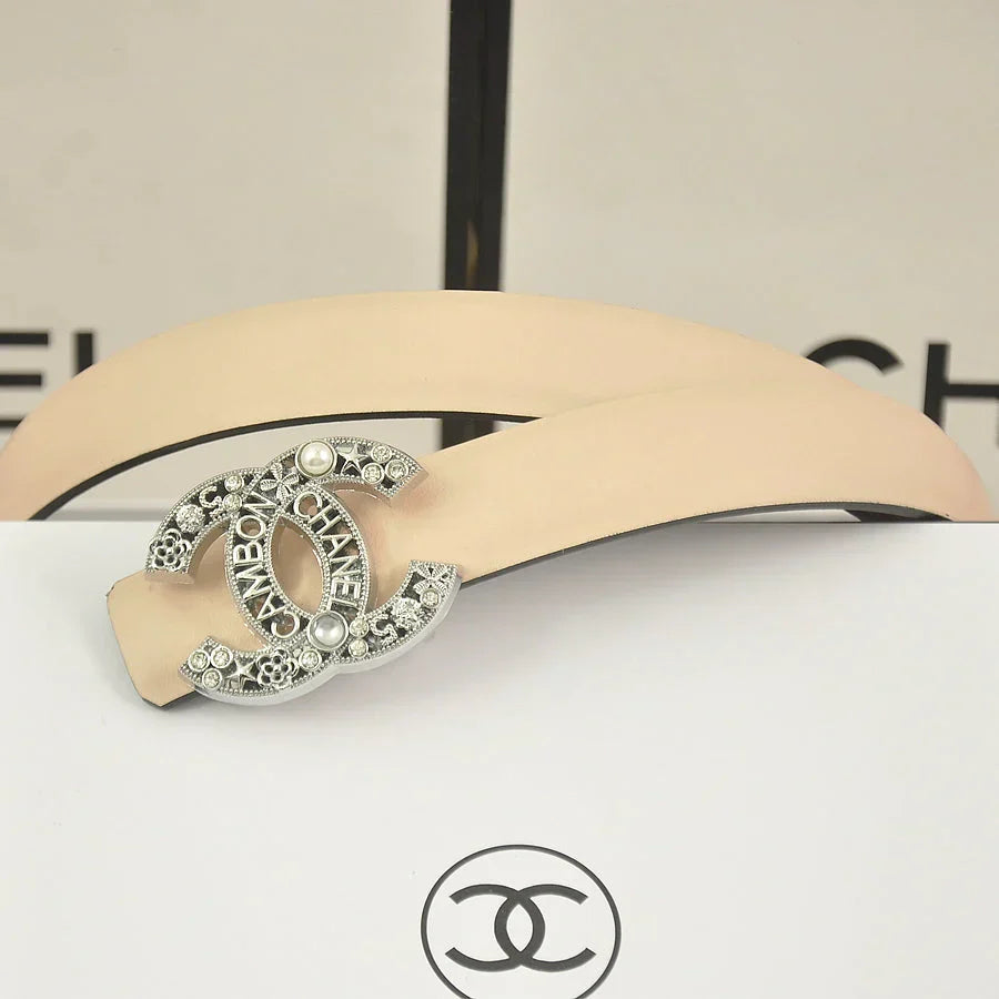 6 color rhinestone pearl letter belt