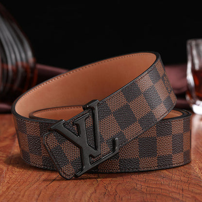 3 Colors   printed letter leather belt