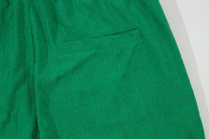 1211 New plaid jacquard towel shorts