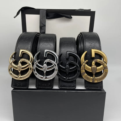 GG Printed Letter Leather Belt