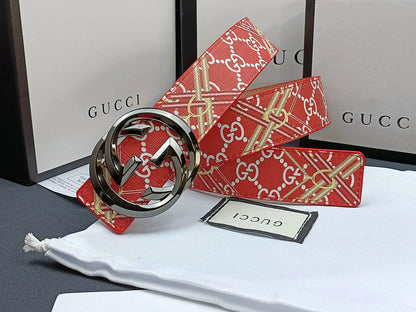 3 Colors double G stripe calico belt Gender: general