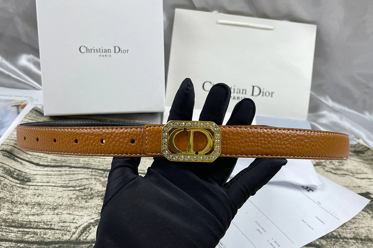 6 Colors   rhinestone CD lychee pattern double-sided belt