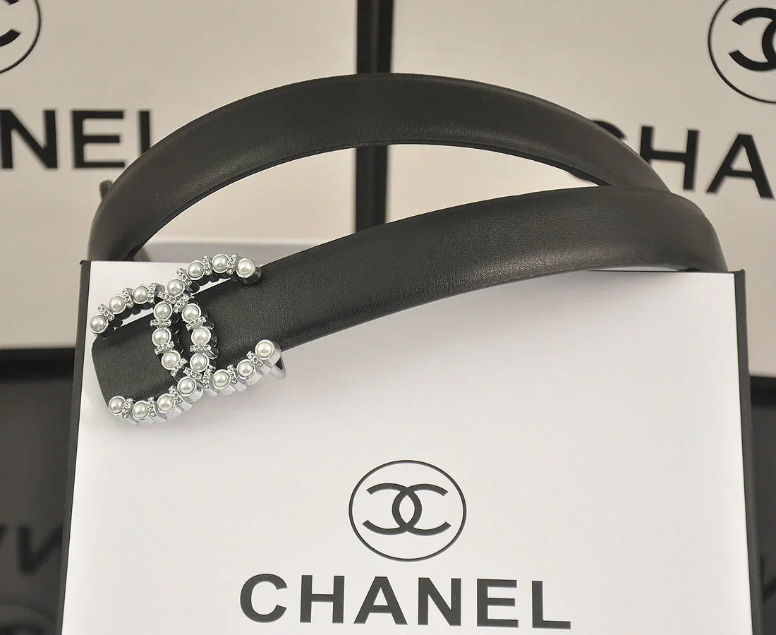 6 color   double C pearl rhinestone belt