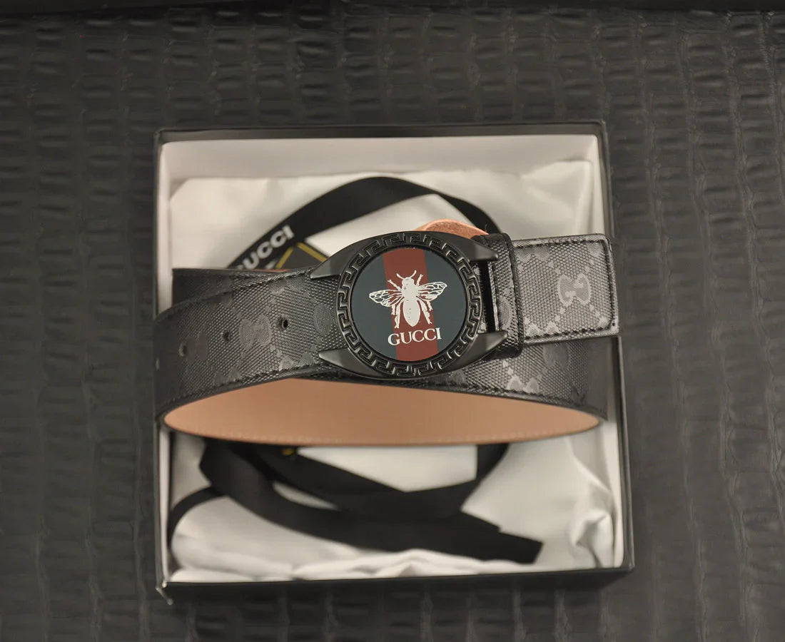 2 Colors printed letter leather belt