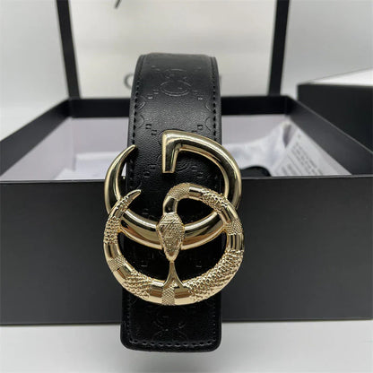 GG Printed Letter Leather Belt
