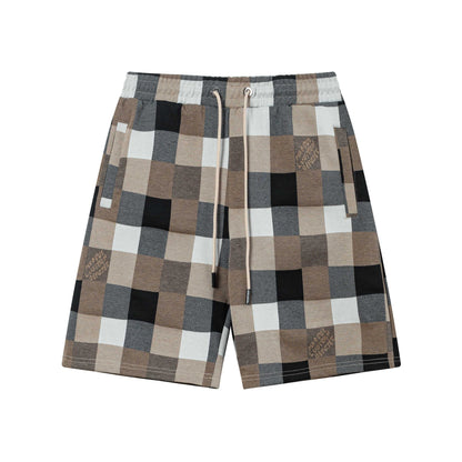 250313 New high quality chequered jacquard print shorts