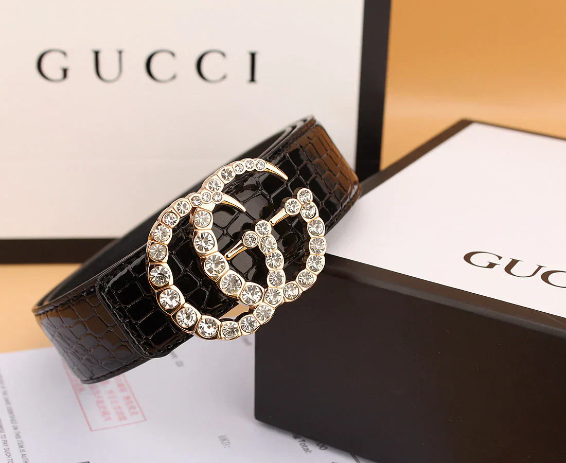 2 Styles   Double G Rhinestone Belt