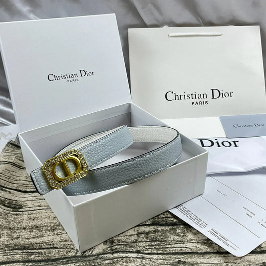 6 Colors   rhinestone CD lychee pattern double-sided belt