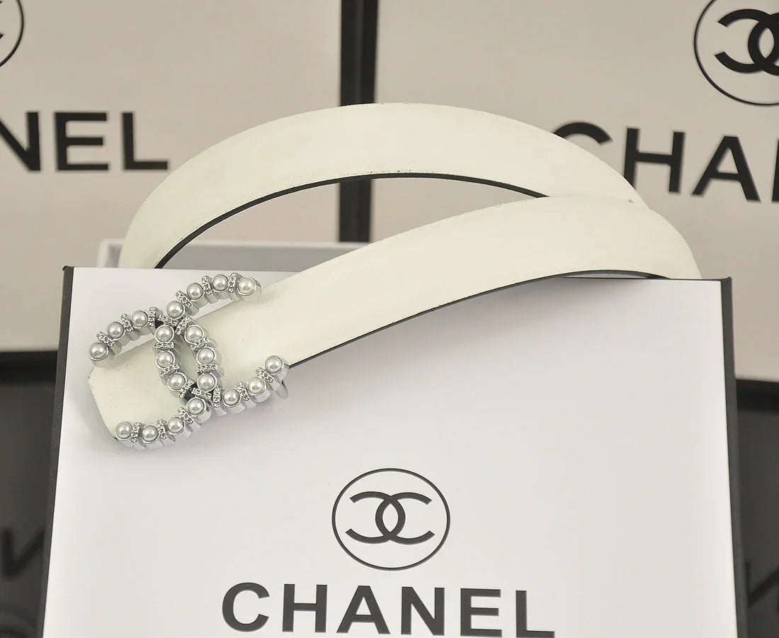 6 color   double C pearl rhinestone belt