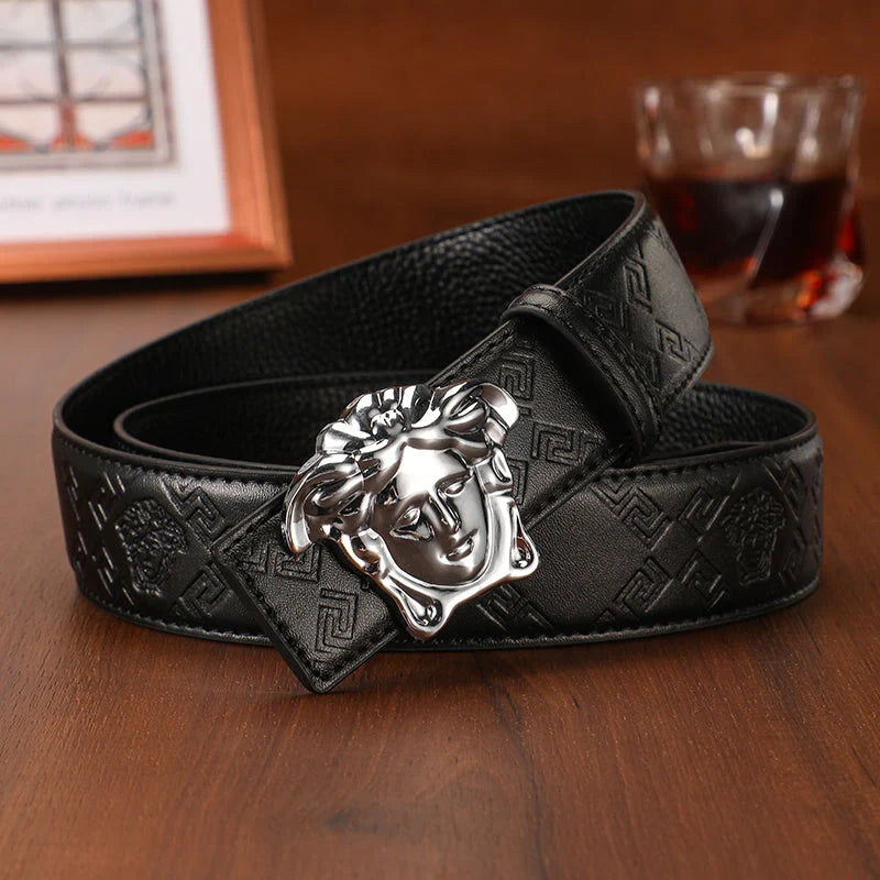Medusa 3 Colors printed letter leather belt