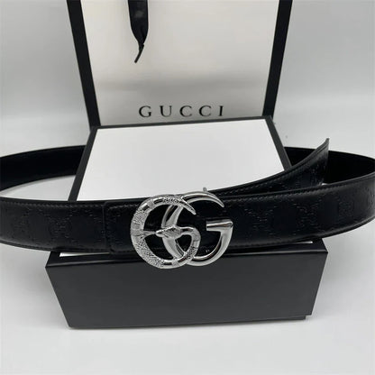 GG Printed Letter Leather Belt