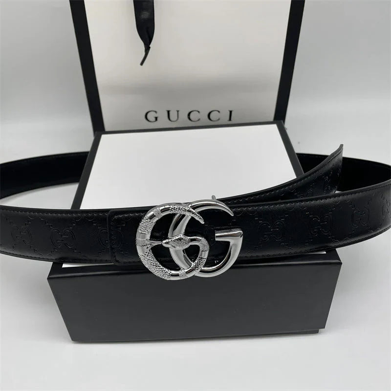 GG Printed Letter Leather Belt