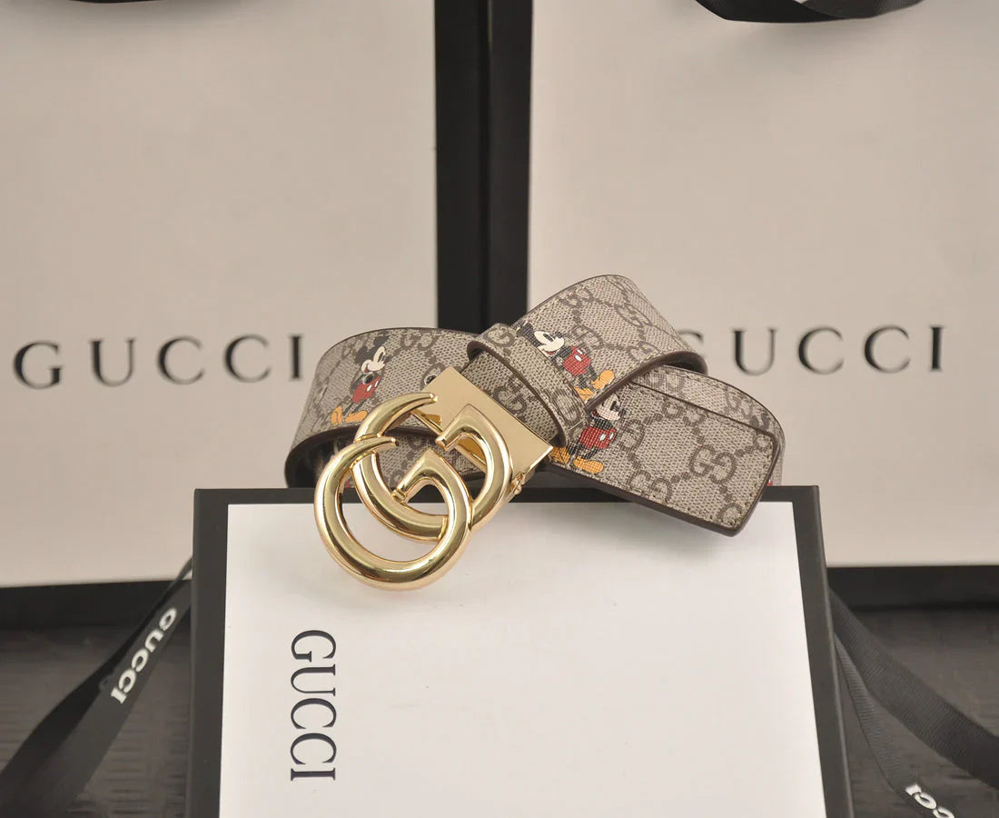 3-color double G Mickey Mouse print belt