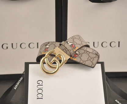 3-color double G Mickey Mouse print belt