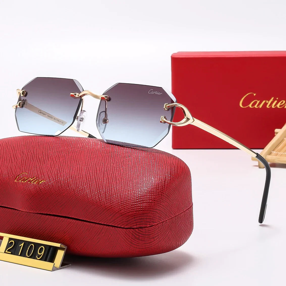 5 Colors Fashion Frameless Sunglasses 2109