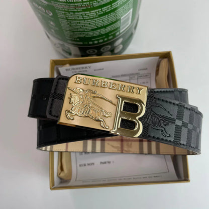 4 Colors printed letter buckle leather belt