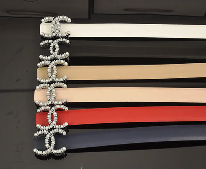 6 color   double C pearl rhinestone belt