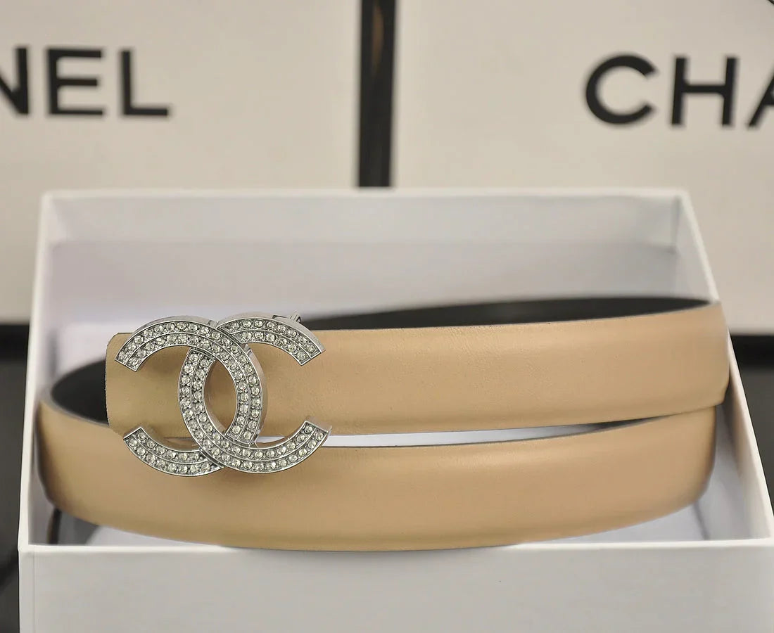 6 color double C pearl rhinestone belt