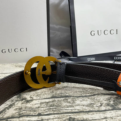 4 Colors  Double G Pearl Litchi Pattern Double Sided Belt