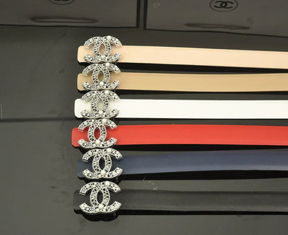 6 color rhinestone pearl letter belt