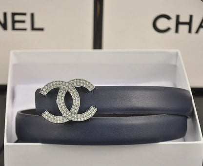 6 color double C pearl rhinestone belt