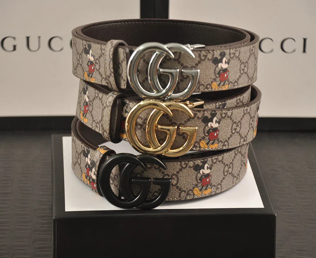 3-color double G Mickey Mouse print belt