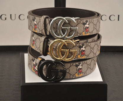 3-color double G Mickey Mouse print belt