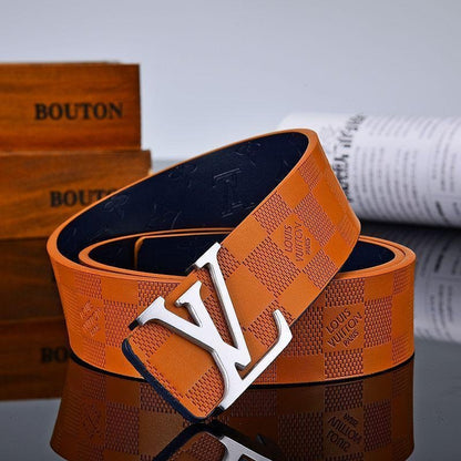 3 Colors   New Letter Brown Leather Belt