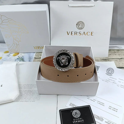 4 Colors   lion head double-sided lychee pattern belt